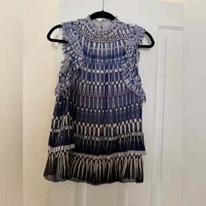 KATE SPADE Madison Geometric Blue Kids Blouse.